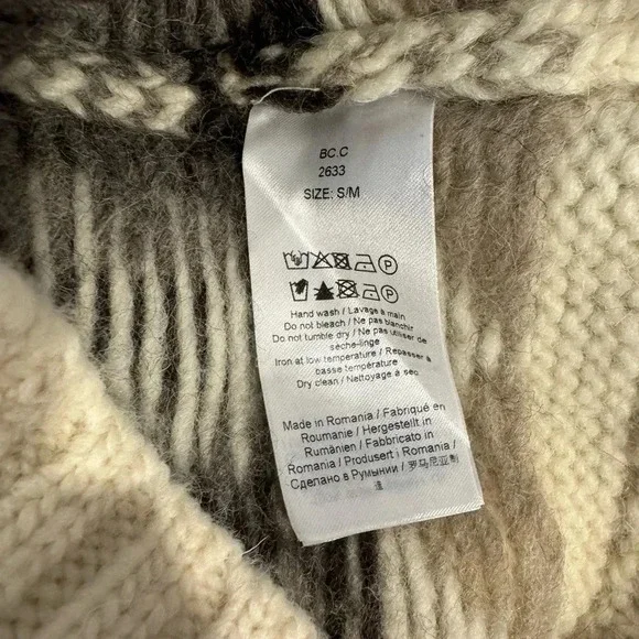 GANNI NWT Intarsia Graphic Knit Oversized Wool Vest Egret White S M $445 - Picture 13 of 14